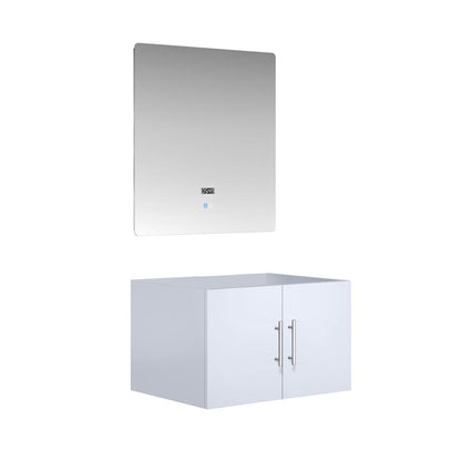 Geneva 30" Glossy White Single Vanity, no Top and 30" LED Mirror - LG192230DM00LM30