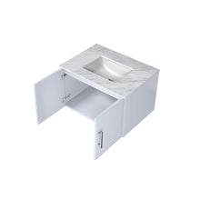 Load image into Gallery viewer, Geneva 30&quot; Glossy White Single Vanity, White Carrara Marble Top, White Square Sink and no Mirror - LG192230DMDS000