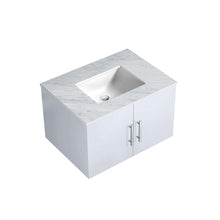 Load image into Gallery viewer, Geneva 30&quot; Glossy White Single Vanity, White Carrara Marble Top, White Square Sink and no Mirror - LG192230DMDS000