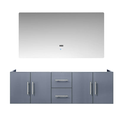 Geneva 60" Dark Grey Double Vanity, no Top and 60" LED Mirror - LG192260DB00LM60