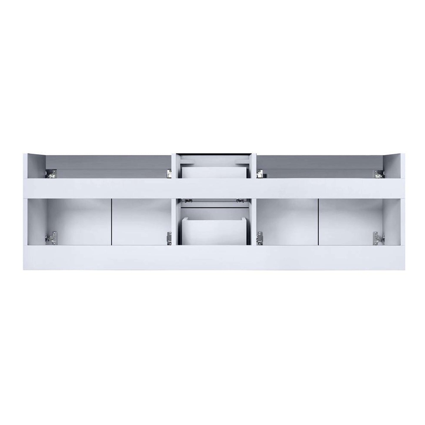 Geneva 60" Glossy White Double Vanity, no Top and 60" LED Mirror - LG192260DM00LM60