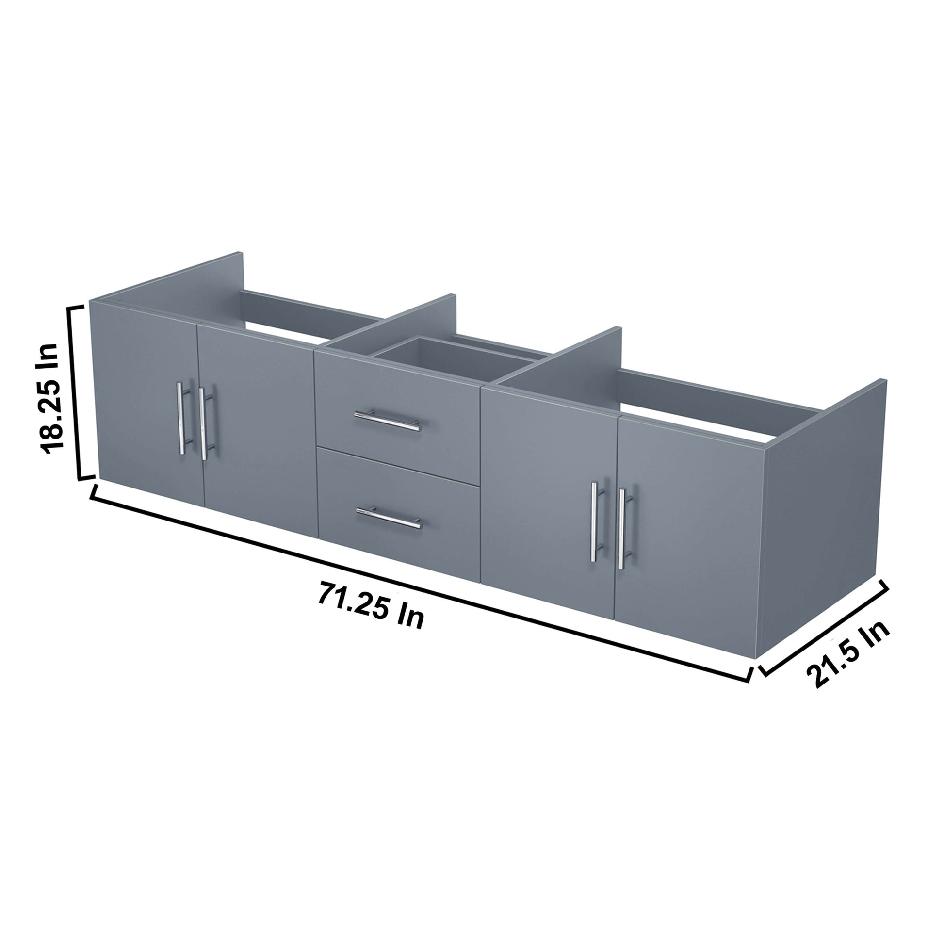 Geneva 72" Dark Grey Vanity Cabinet Only - LG192272DB00000