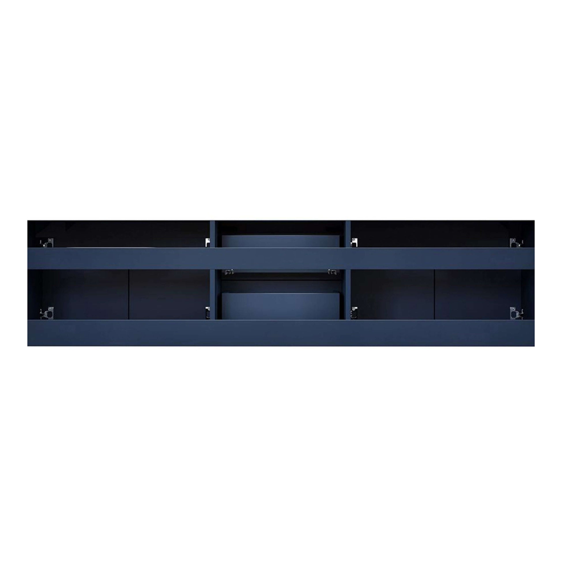 Geneva 72" Navy Blue Double Vanity, no Top and 30" LED Mirrors - LG192272DE00LM30