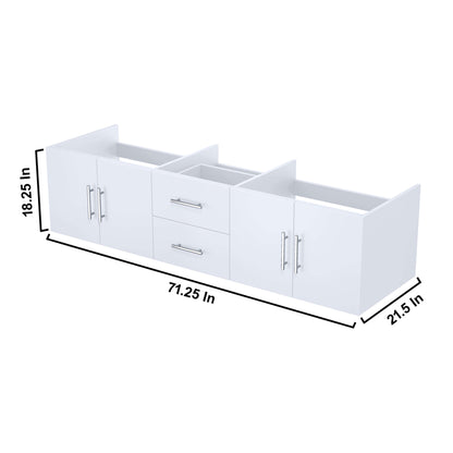 Geneva 72" Glossy White Vanity Cabinet Only - LG192272DM00000