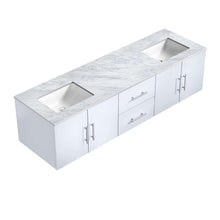 Load image into Gallery viewer, Geneva 72&quot; Glossy White Double Vanity, White Carrara Marble Top, White Square Sinks and no Mirror - LG192272DMDS000