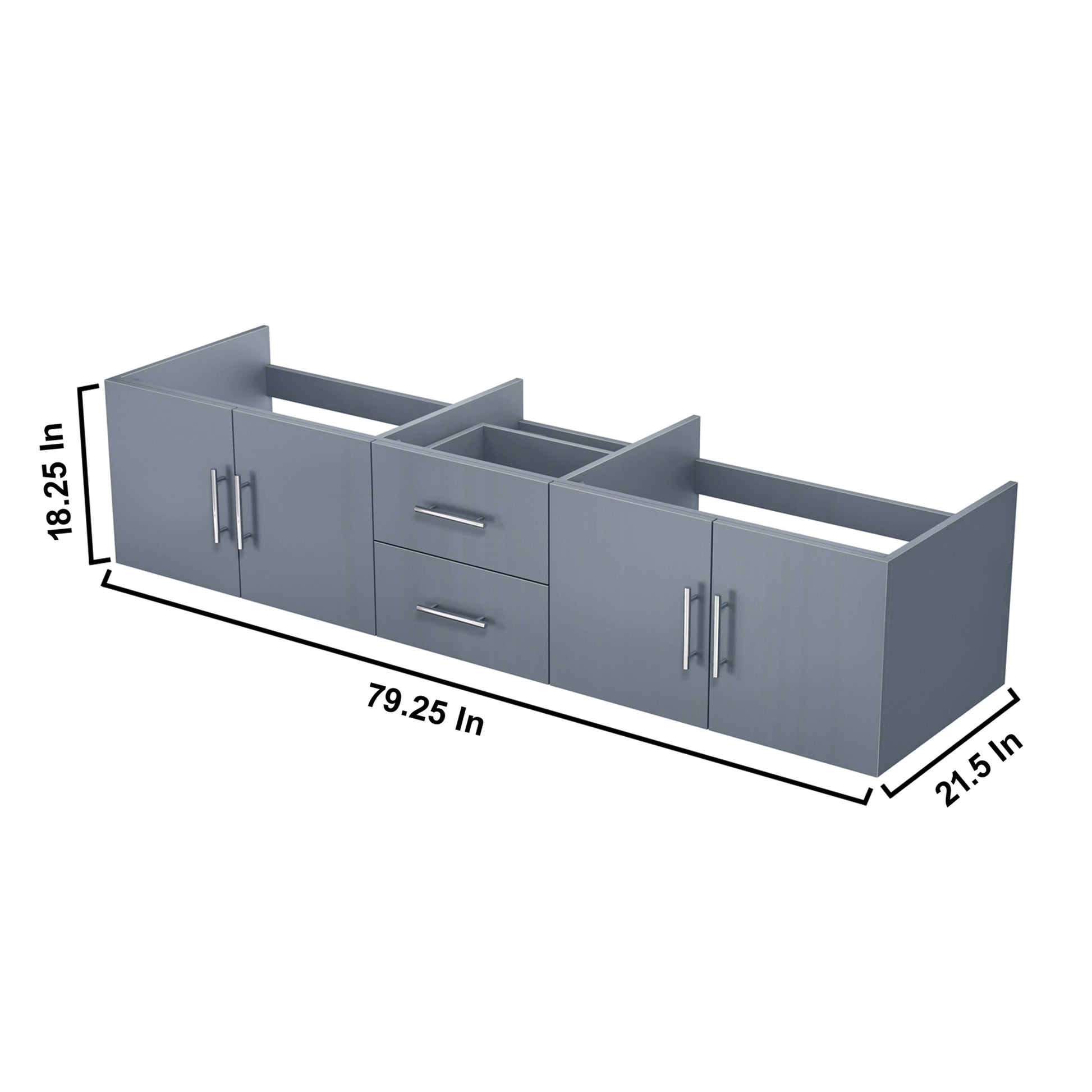 Geneva 80" Dark Grey Vanity Cabinet Only - LG192280DB00000