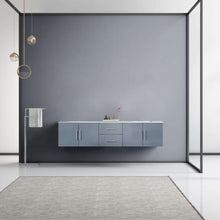 Load image into Gallery viewer, Geneva 80&quot; Dark Grey Double Vanity, White Carrara Marble Top, White Square Sinks and no Mirror - LG192280DBDS000