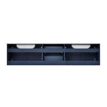 Load image into Gallery viewer, Geneva 80&quot; Navy Blue Double Vanity, White Carrara Marble Top, White Square Sinks and 30&quot; LED Mirrors - LG192280DEDSLM30