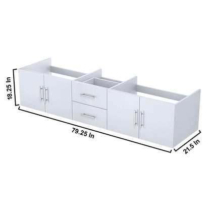 Geneva 80" Glossy White Vanity Cabinet Only - LG192280DM00000