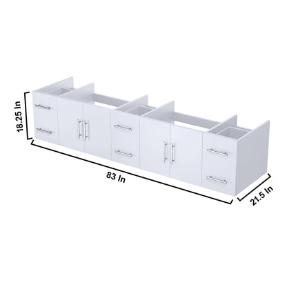 Geneva 84" Glossy White Vanity Cabinet Only - LG192284DM00000