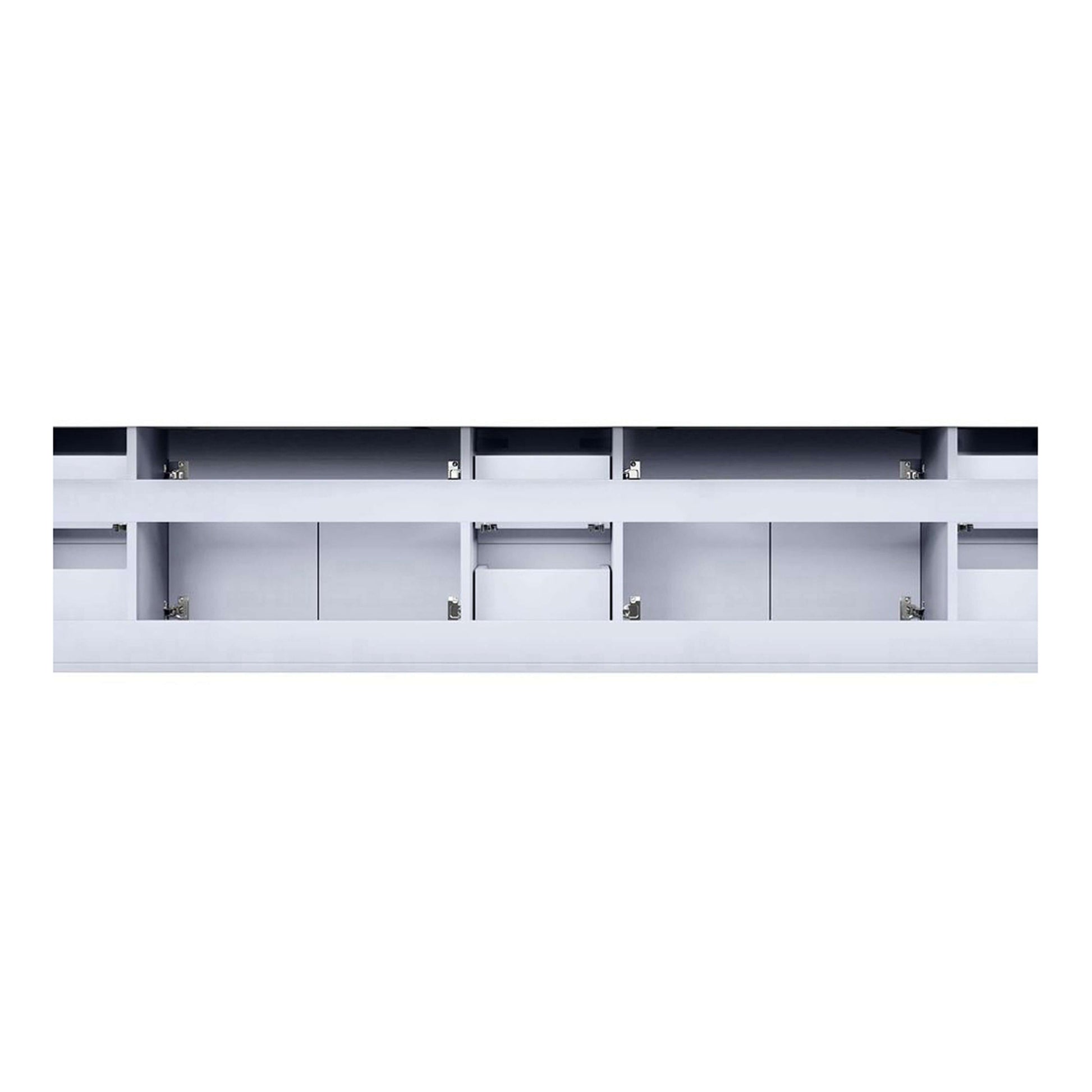 Geneva 84" Glossy White Double Vanity, no Top and 36" LED Mirrors - LG192284DM00LM36