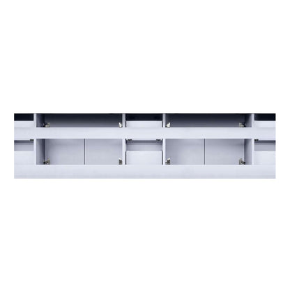 Geneva 84" Glossy White Double Vanity, no Top and 36" LED Mirrors - LG192284DM00LM36