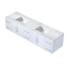 Load image into Gallery viewer, Geneva 84&quot; Glossy White Double Vanity, White Carrara Marble Top, White Square Sinks and no Mirror - LG192284DMDS000
