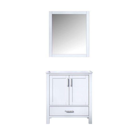 Jacques 30" Distressed Grey Single Vanity, no Top and 28" Mirror - LJ342230SA00M28