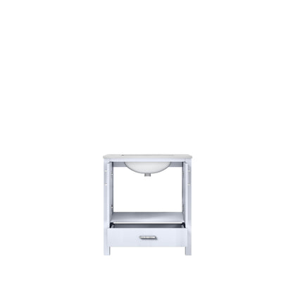 Jacques 30" White Single Vanity, White Carrara Marble Top, White Square Sink and no Mirror - LJ342230SADS000