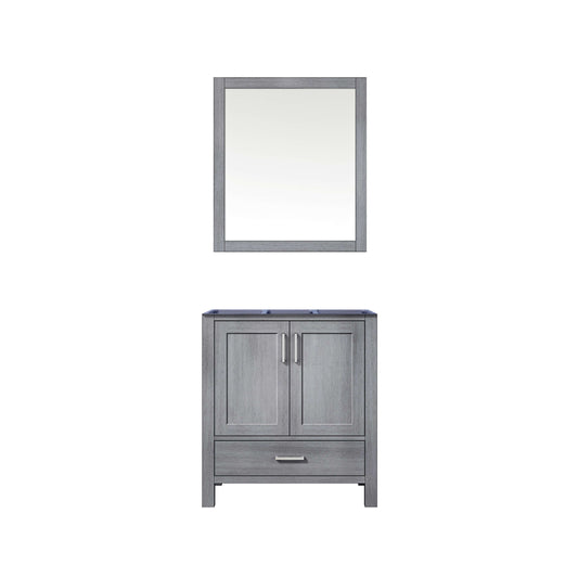 Jacques 30" White Single Vanity White, no Top and 28" Mirror - LJ342230SD00M28