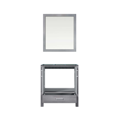 Jacques 30" White Single Vanity White, no Top and 28" Mirror - LJ342230SD00M28