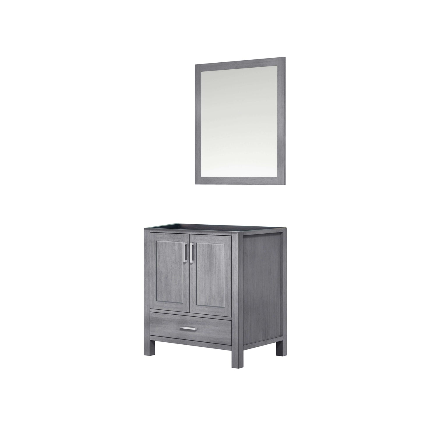 Jacques 30" White Single Vanity White, no Top and 28" Mirror - LJ342230SD00M28