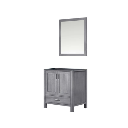 Jacques 30" White Single Vanity White, no Top and 28" Mirror - LJ342230SD00M28