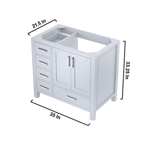 Jacques 36" White Vanity Cabinet Only - Right Version - LJ342236SA00000R