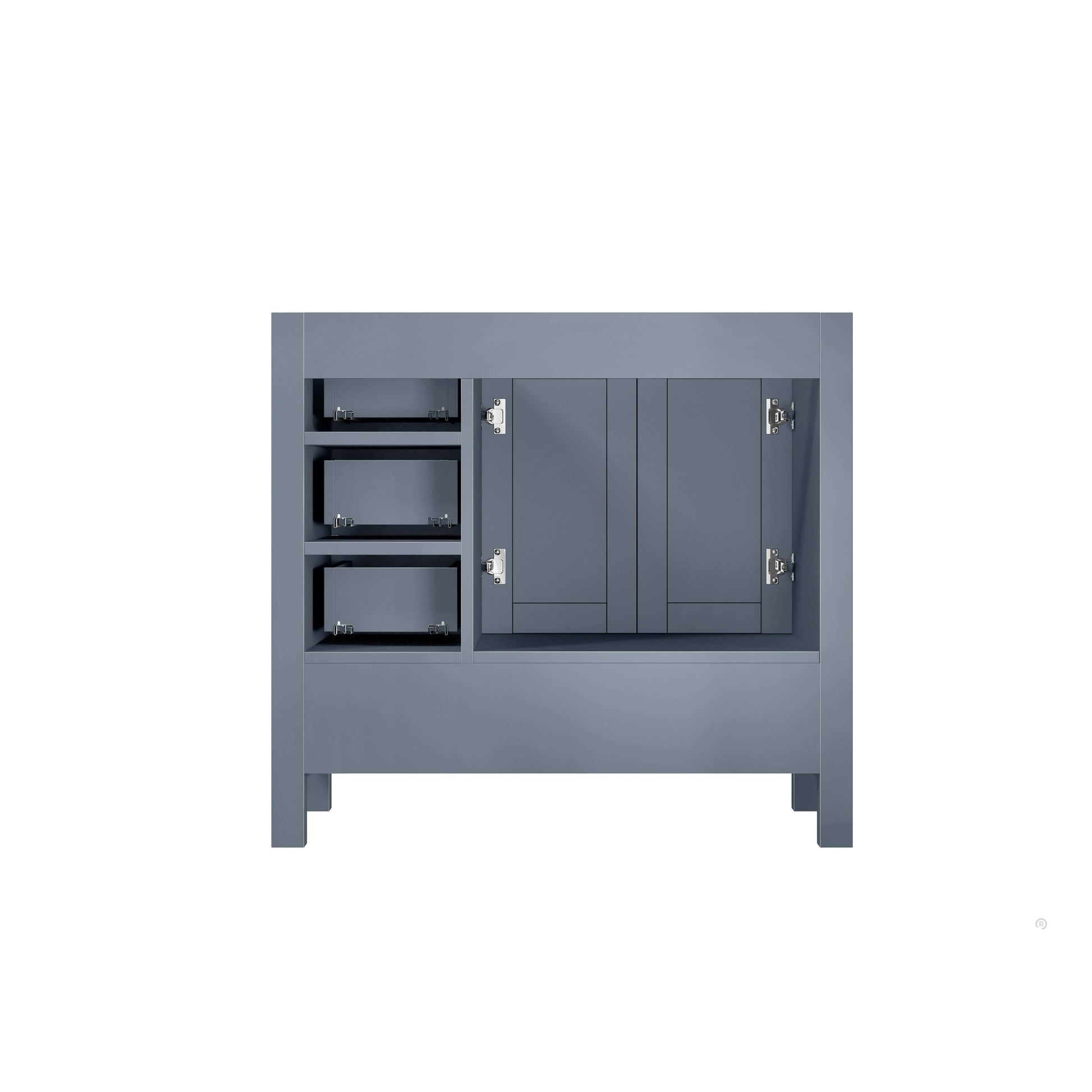 Jacques 36" Dark Grey Vanity Cabinet Only - Left Version - LJ342236SB00000L