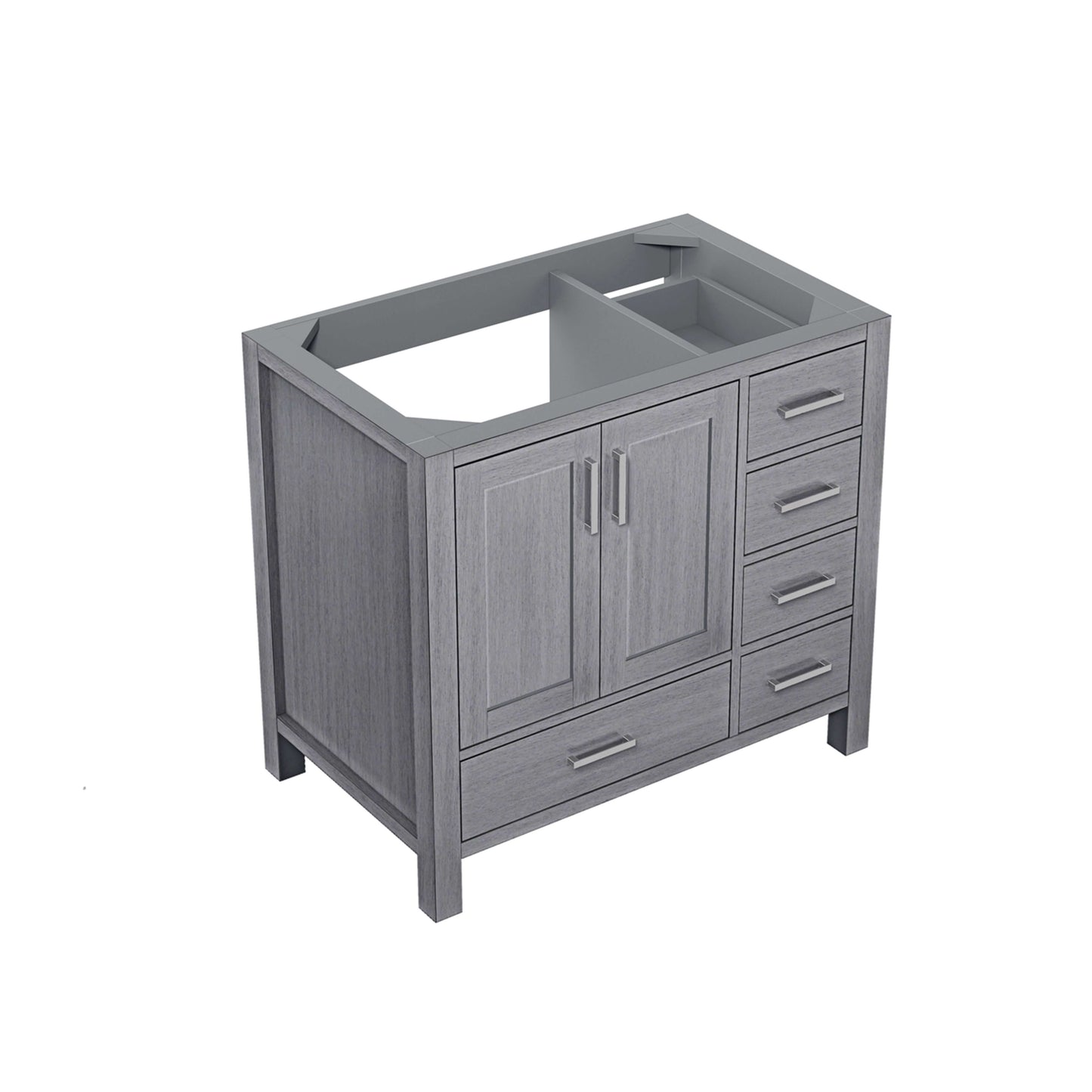 Jacques 36" Distressed Grey Vanity Cabinet Only - Left Version - LJ342236SD00000L