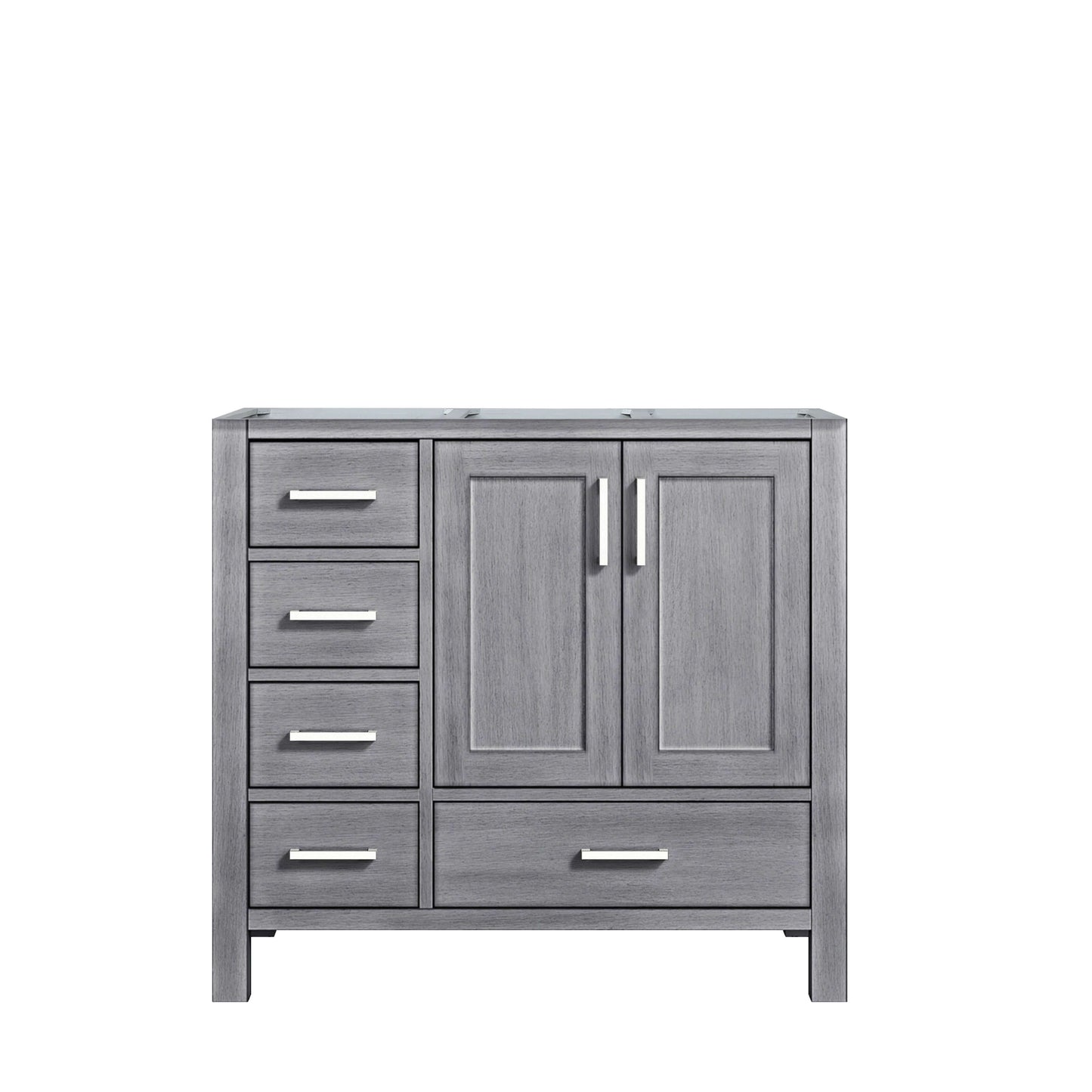 Jacques 36" Distressed Grey Vanity Cabinet Only - Right Version - LJ342236SD00000R