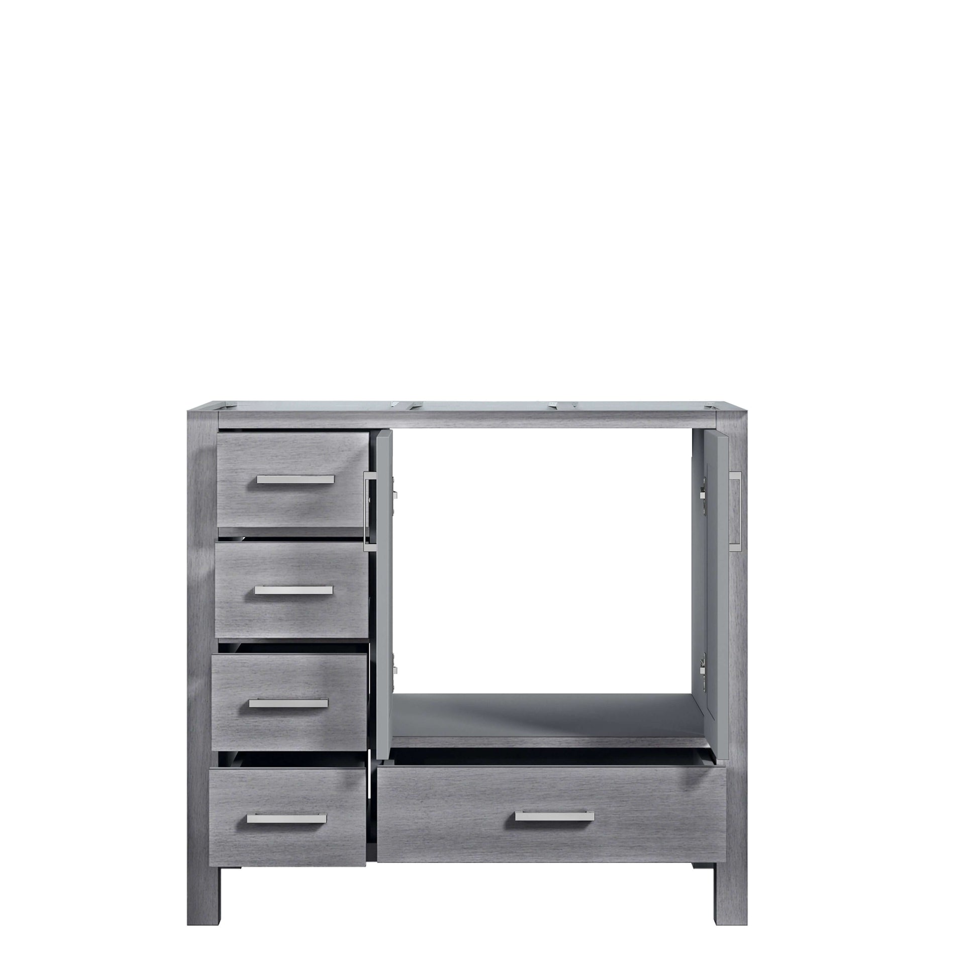 Jacques 36" Distressed Grey Vanity Cabinet Only - Right Version - LJ342236SD00000R