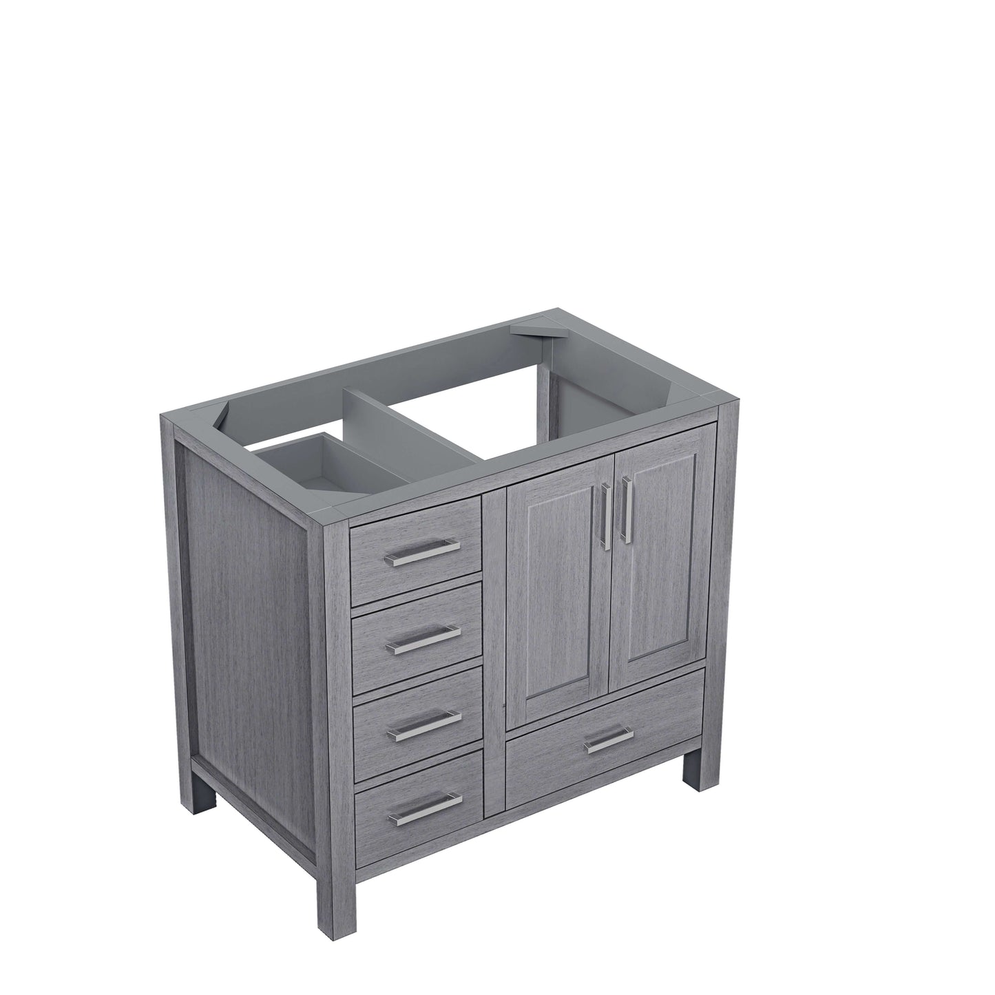 Jacques 36" Distressed Grey Vanity Cabinet Only - Right Version - LJ342236SD00000R