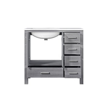 Load image into Gallery viewer, Jacques 36&quot; Distressed Grey Single Vanity, White Carrara Marble Top, White Square Sink and no Mirror - Left Version - LJ342236SDDS000L