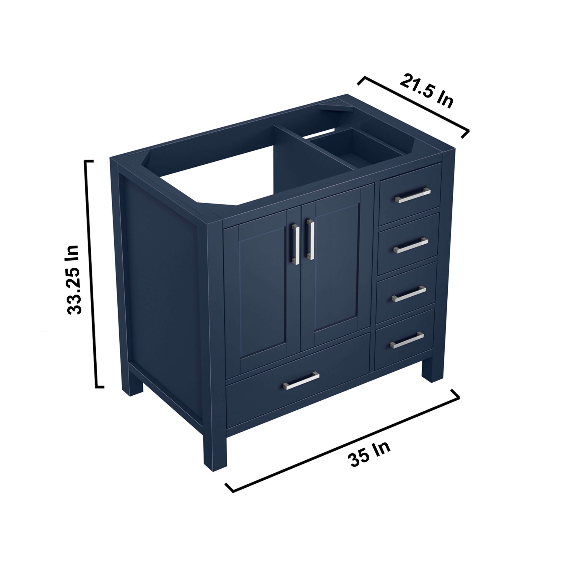 Jacques 36" Navy Blue Vanity Cabinet Only - Left Version - LJ342236SE00000L