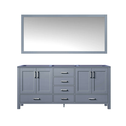 Jacques 60" Dark Grey Double Vanity, no Top and 58" Mirror - LJ342260DB00M58