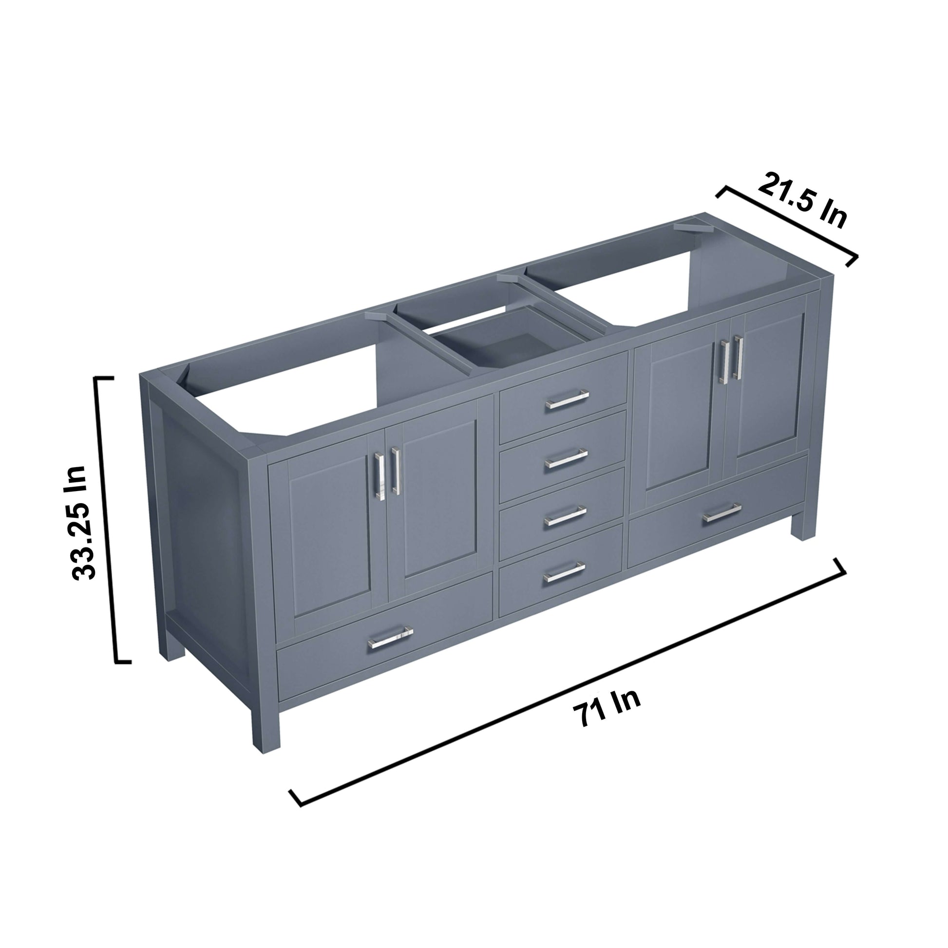 Jacques 72" Dark Grey Vanity Cabinet Only - LJ342272DB00000