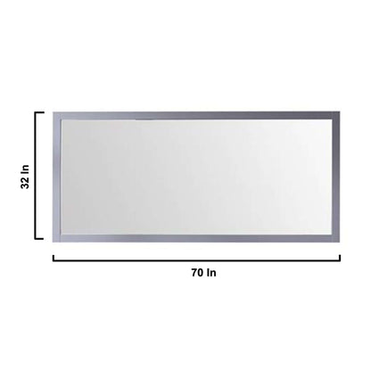 Jacques 72" Dark Grey Double Vanity, no Top and 70" Mirror - LJ342272DB00M70