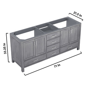 Jacques 72" Distressed Grey Vanity Cabinet Only - LJ342272DD00000