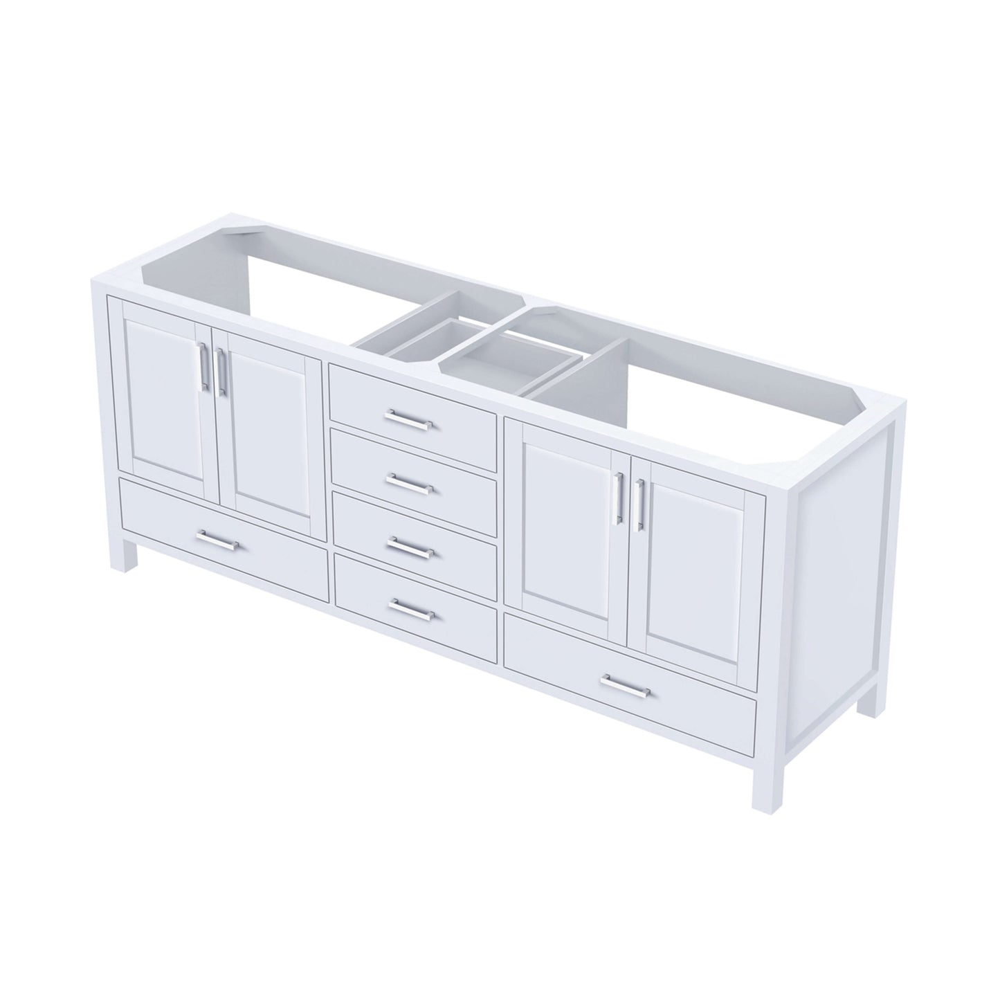 Jacques 80" White Vanity Cabinet Only - LJ342280DA00000