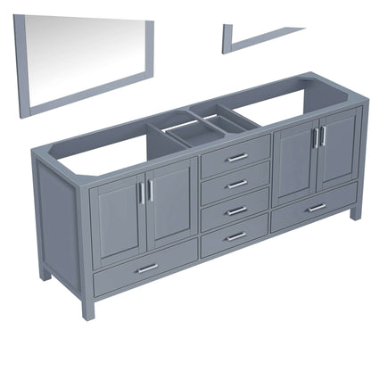 Jacques 80" Dark Grey Double Vanity, no Top and 30" Mirrors - LJ342280DB00M30