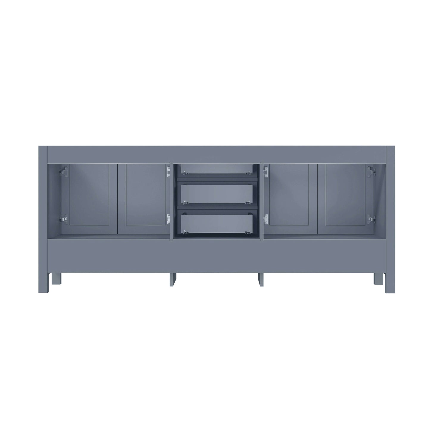 Jacques 80" Dark Grey Double Vanity, no Top and 30" Mirrors - LJ342280DB00M30