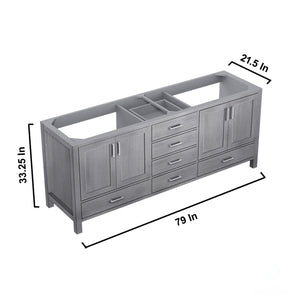 Jacques 80" Distressed Grey Vanity Cabinet Only - LJ342280DD00000