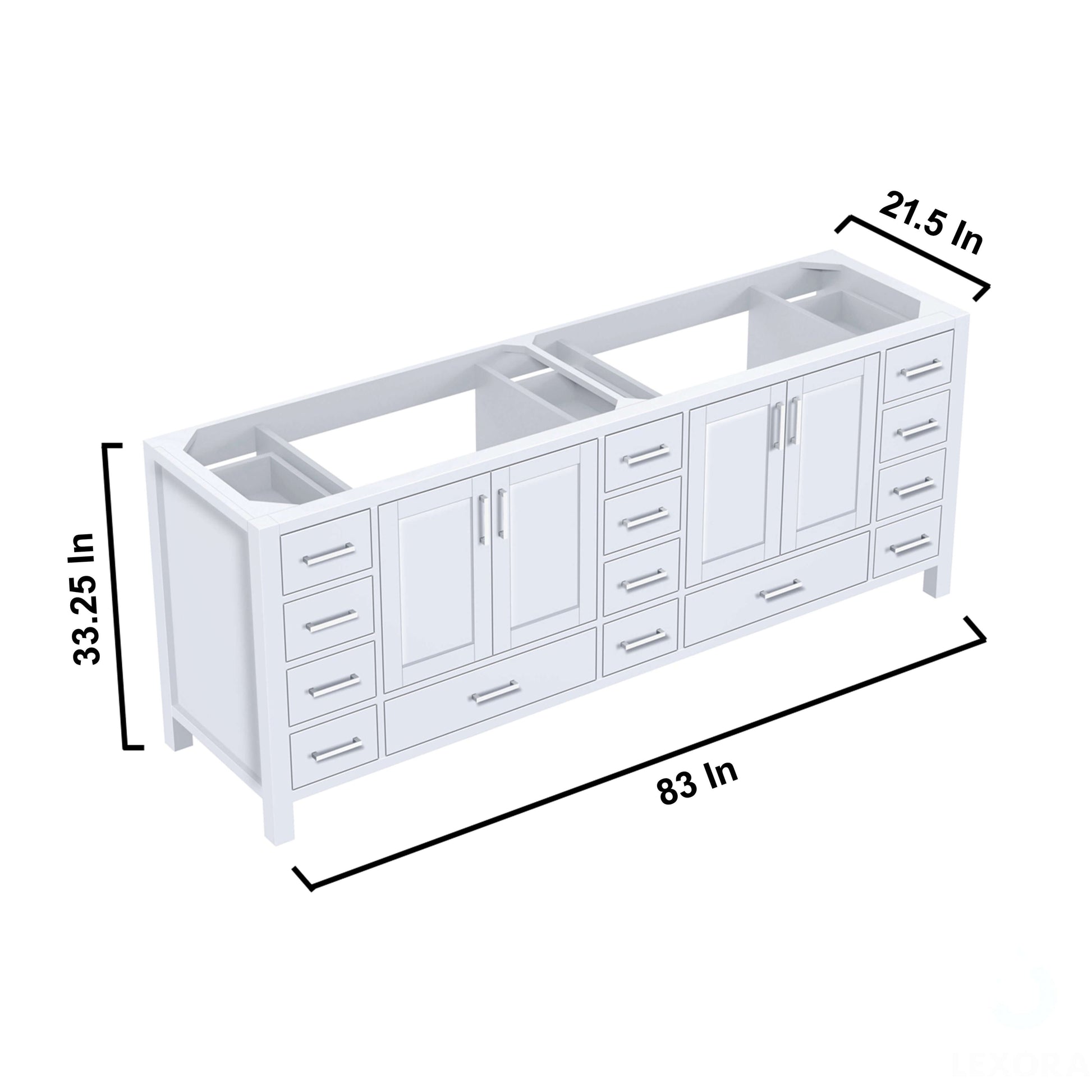 Jacques 84" White Vanity Cabinet Only - LJ342284DA00000