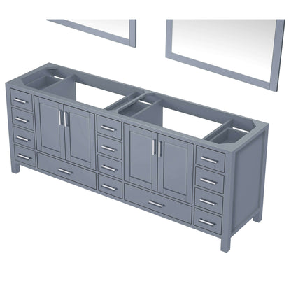 Jacques 84" Dark Grey Double Vanity, no Top and 34" Mirrors - LJ342284DB00M34