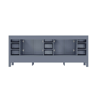 Jacques 84" Dark Grey Double Vanity, no Top and 34" Mirrors - LJ342284DB00M34