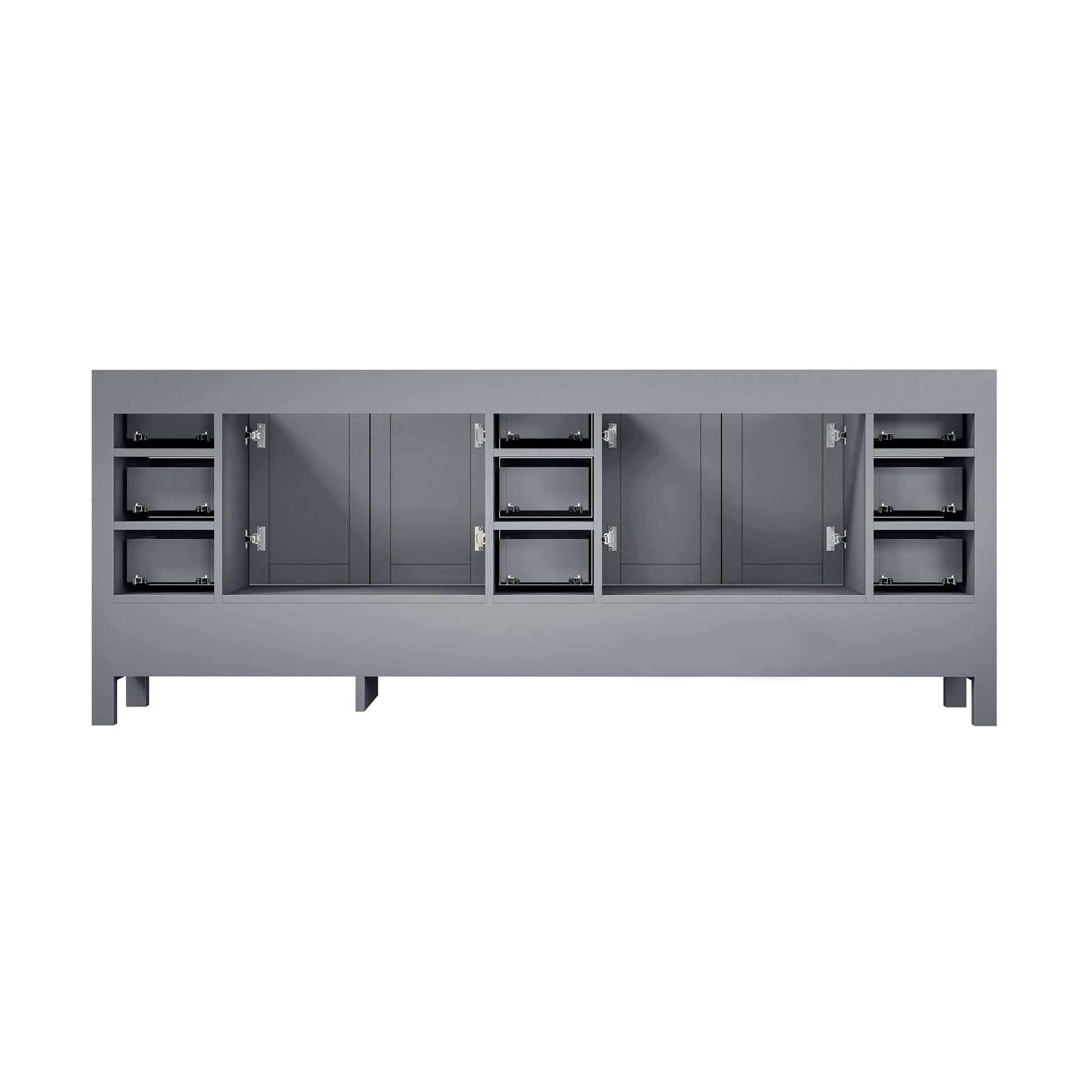 Jacques 84" Distressed Grey Double Vanity, no Top and 34" Mirrors - LJ342284DD00M34