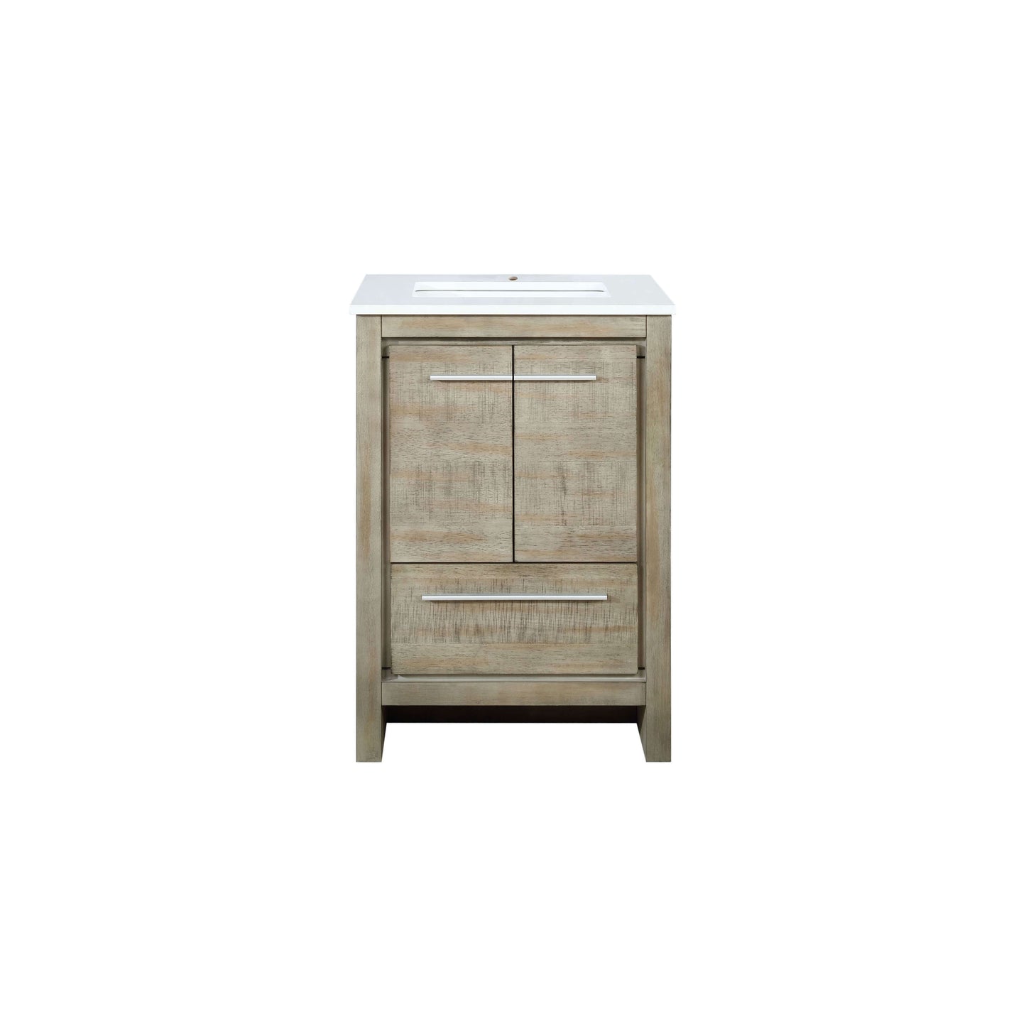 Lafarre 24" Rustic Acacia Bathroom Vanity, White Quartz Top, and White Square Sink - LLF24SKSOS000