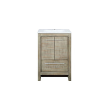 Load image into Gallery viewer, Lafarre 24&quot; Rustic Acacia Bathroom Vanity, White Quartz Top, and White Square Sink - LLF24SKSOS000