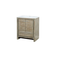 Load image into Gallery viewer, Lafarre 30&quot; Rustic Acacia Bathroom Vanity, White Quartz Top, and White Square Sink - LLF30SKSOS000