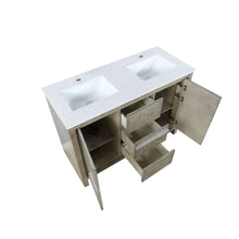 Load image into Gallery viewer, Lafarre 48&quot; Rustic Acacia Double Bathroom Vanity, White Quartz Top, and White Square Sink - LLF48SKSOS000