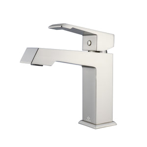 Lafarre 72" Rustic Acacia Double Bathroom Vanity, White Quartz Top, White Square Sinks, and Labaro Brushed Nickel Faucet Set - LLF72DKSOD000FCH