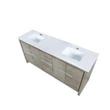 Load image into Gallery viewer, Lafarre 72&quot; Rustic Acacia Double Bathroom Vanity, White Quartz Top, and White Square Sinks - LLF72DKSOD000