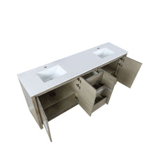 Load image into Gallery viewer, Lafarre 80&quot; Rustic Acacia Double Bathroom Vanity, White Quartz Top, and White Square Sinks - LLF80DKSOD000